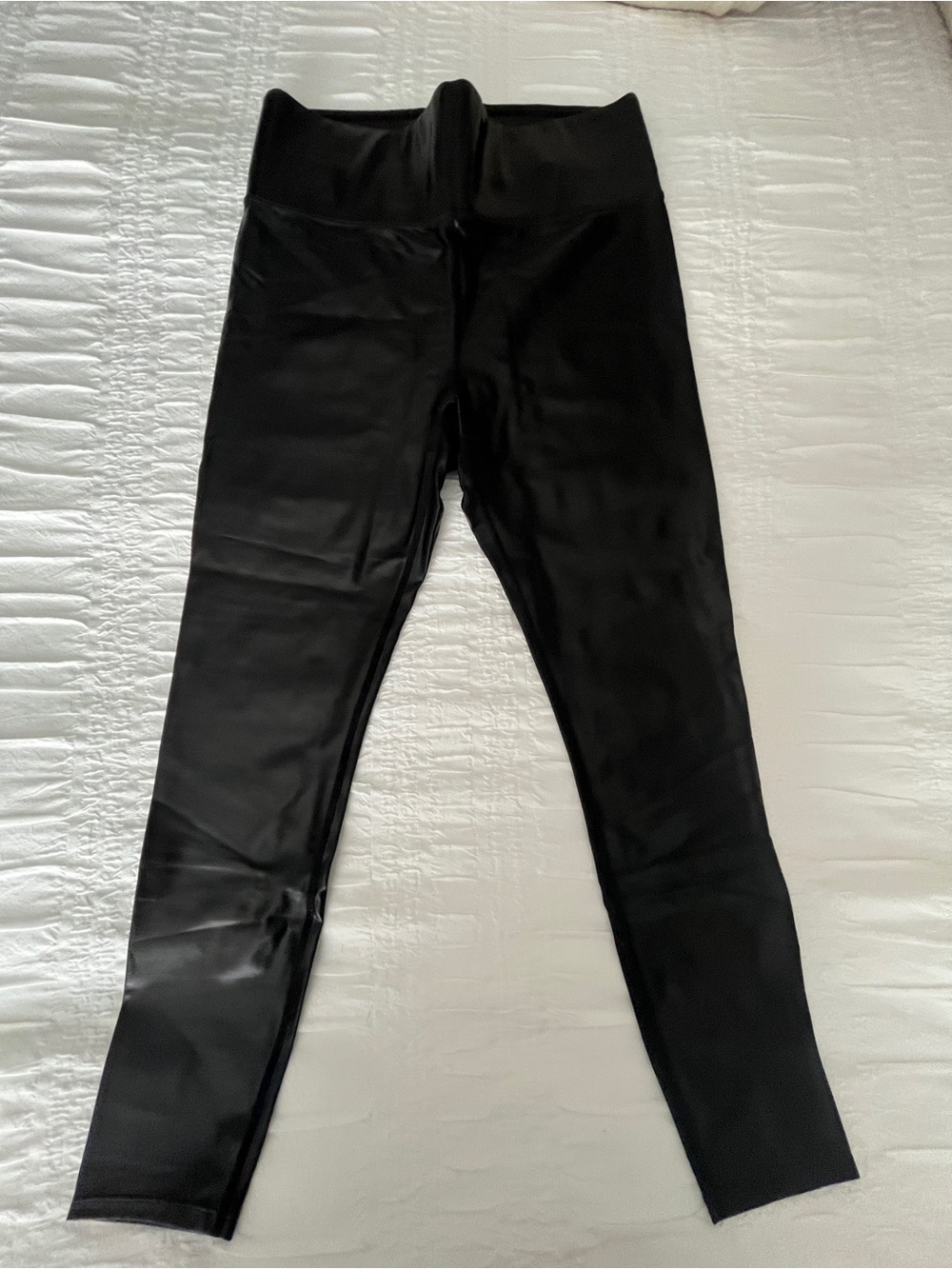 Knix Black High-Waist Faux Leather Leggings NWOT size large